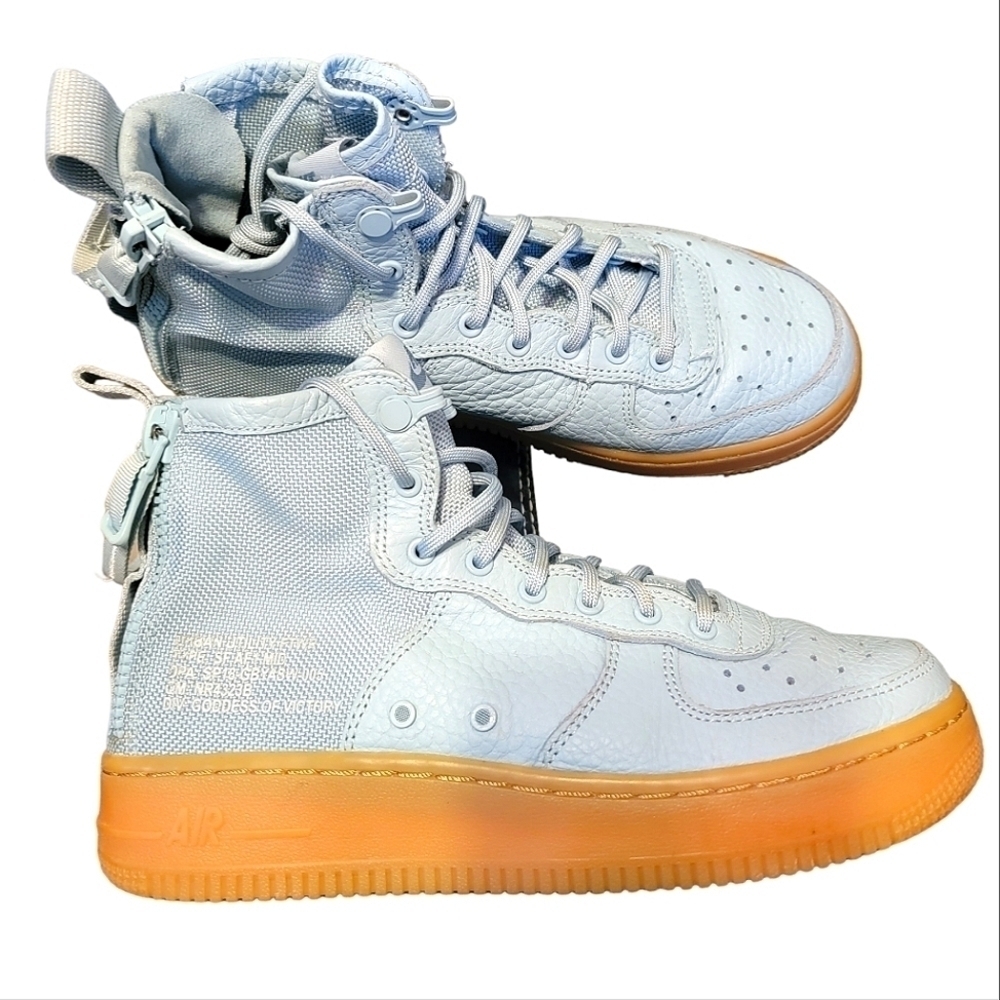 Nike SF AF1 Mid Air Force 1 GS Blue Sneakers AJ0424-401 4.5Y Shoes Ocean